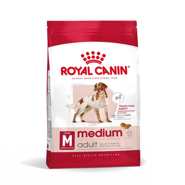 𝗥𝗼𝘆𝗮𝗹 𝗖𝗮𝗻𝗶𝗻 𝗔𝗱𝘂𝗹𝘁 𝗠𝗲𝗱𝗶𝘂𝗺 - Morbidi e Pelosi - Alimento Secco per cane - Royal Canin