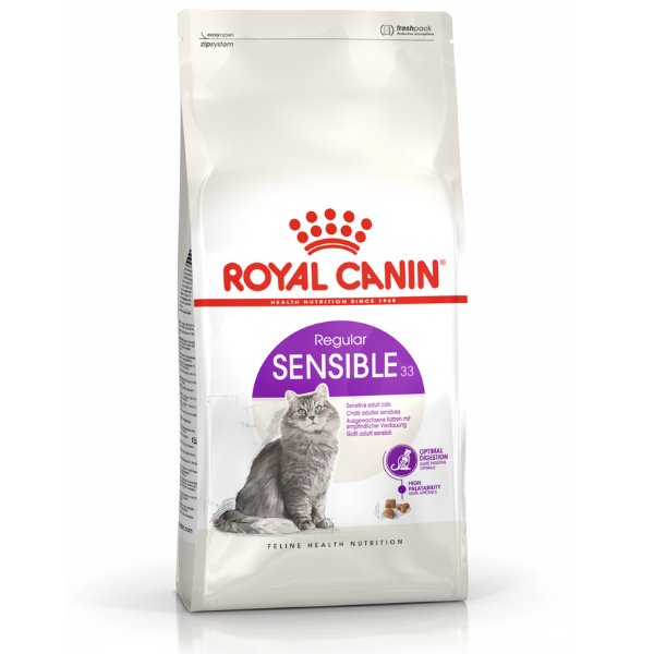 𝗥𝗼𝘆𝗮𝗹 𝗖𝗮𝗻𝗶𝗻 𝗦𝗲𝗻𝘀𝗶𝗯𝗹𝗲 𝟯𝟯 𝗖𝗮𝘁 𝗙𝗼𝗼𝗱 - Morbidi e Pelosi - Alimento Secco per gatto - Royal Canin